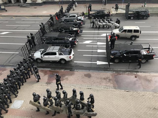 Despliegue policial por las protestas contra Alexander Lukashenko