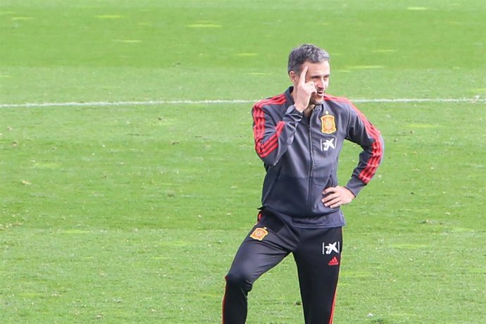 El seleccionador nacional de fútbol, Luis Enrique, en Las Rozas