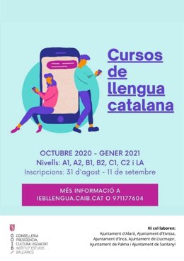 Cartel de los cursos de catalán.