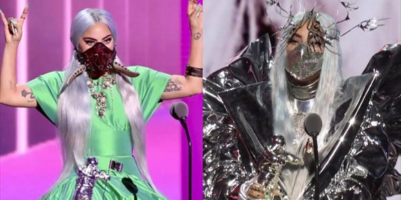 4. Lady Gaga y sus disparatadas mascarillas arrasan en los MTV VMAs 2020