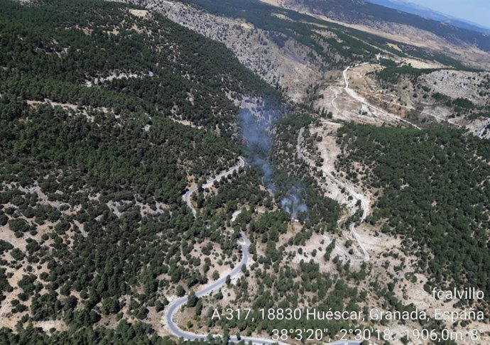 Incendio forestal en la provincia de Granada
