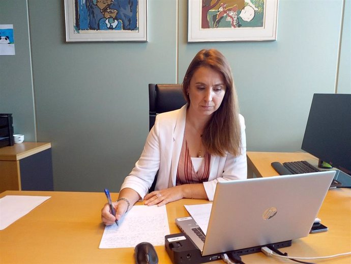 La directora general de Universidad, Cristina González, participa en la videoconferencias con el ministro del ramo.
