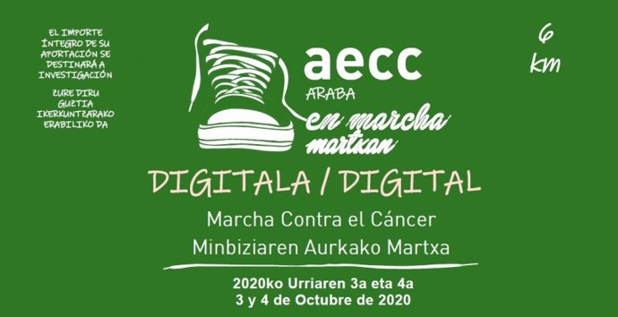 La VI Marcha solidaria contra en cáncer de Vitoria tendrá este año formato digital
