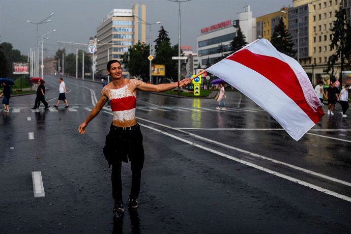 Manifestación contra Lukashenko en Minsk