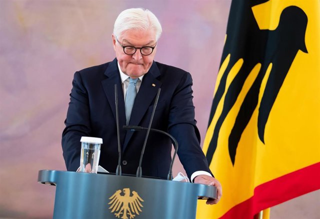 Frank-Walter Steinmeier, presidente de Alemania, en una rueda de prensa en el castilo de Bellevue, en Berlín