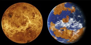 Esta simulación combina imágenes de las misiones Magellan y Pioneer de la NASA y la coloración de las naves espaciales soviéticas Venera 13 y 14, revelando que Venus es actualmente un planeta completamente seco.