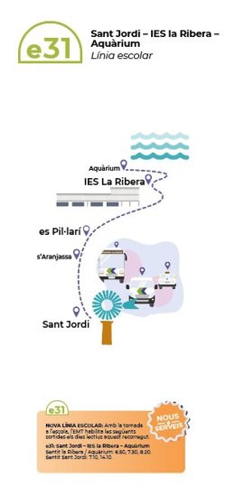 Ruta escolar E31 de la EMT Palma