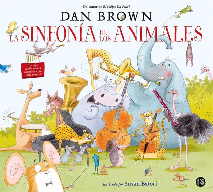 Portada del nuevo libro infantil de Dan Brown, 'Sinfonía de los animales'