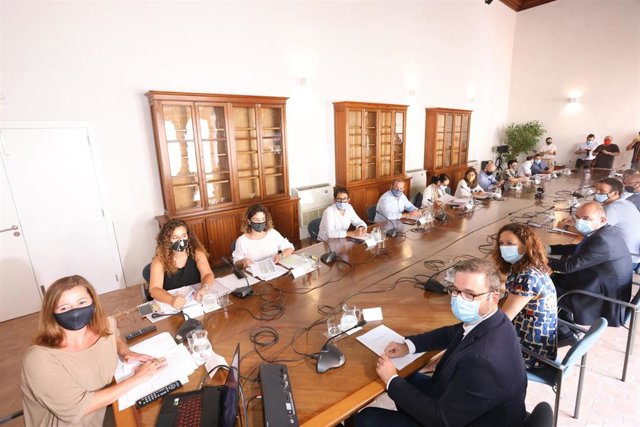 La presidenta del Govern, Francina Armengol, presidiendo la reunión del plan.