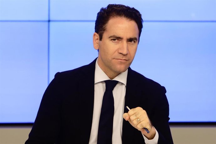 El secretario general del PP, Teodoro García Egea, durante la reunión de la Junta Directiva Nacional del Partido Popular, a 20 de agosto de 2020.