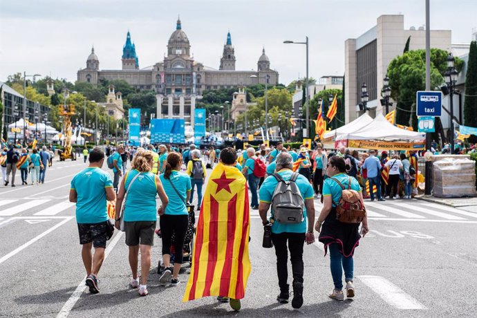 Manifestació de l'ANC amb el lema 'Objectiu Independncia', dins els actes de la Diada de Catalunya 2019