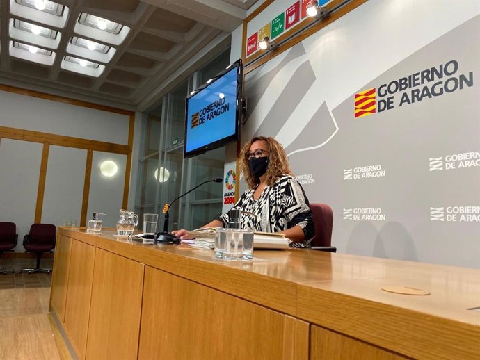 Mayte Pérez en rueda de prensa tras el Consejo de Gobierno.