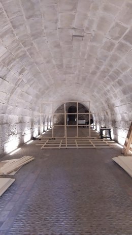 Foto de archivo. Montaje en el calado de una de las obras de Concéntrico