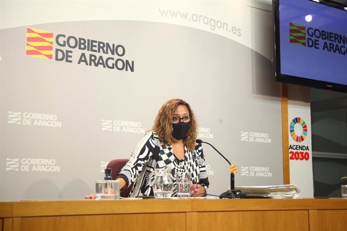 Mayte Pérez en la rueda de prensa de este miércoles tras el Consejo de Gobierno.