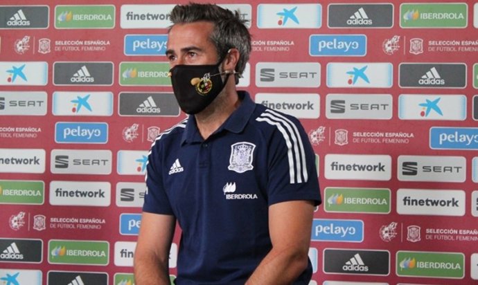 Jorge Vilda en rueda de prensa en la Ciudad del Fútbol de Las Rozas