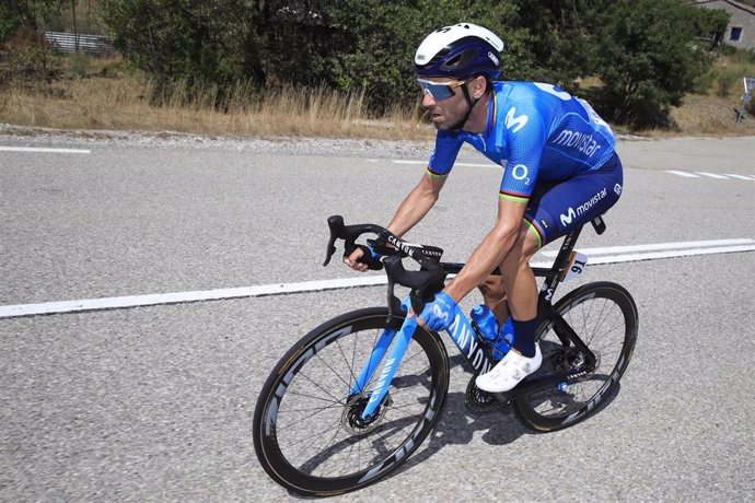 El corredor español del Movistar Alejandro Valverde en la quinta etapa del Tour de Francia de 2020