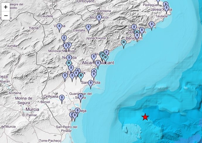 Punto exacto donde se detectó el terremoto.