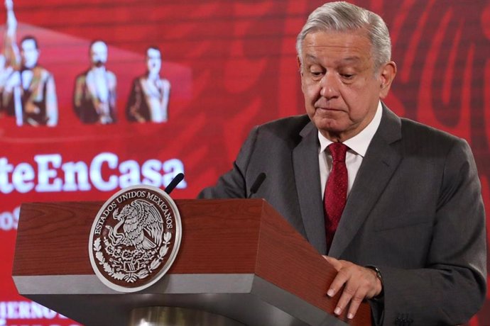 31 August 2020, Mexico, Mexico City: Mexican PresidentAndres Manuel Lopez Obrador speaks during his daily press conference at the National Palace. Photo: -/El Universal via ZUMA Wire/dpa