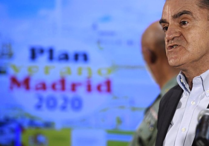 Imagen de archivo del delegado del Gobierno en Madrid, José Manuel Franco, durante su intervención en la presentación del "Plan Verano Madrid 2020" en materia de seguridad ciudadana, en Madrid (España), a 8 de julio de 2020.