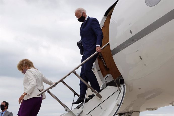 Joe Biden a su llegada a Kenosha
