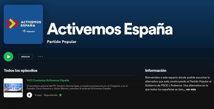 Podcast del PP en las plataformas de audio 