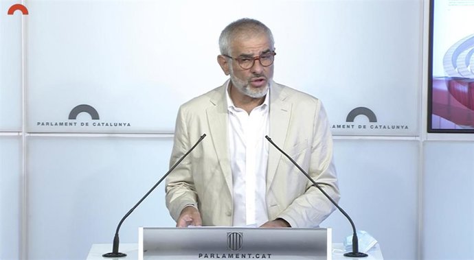 El líder de Cs en Catalunya, Carlos Carrizosa, en rueda de prensa este viernes