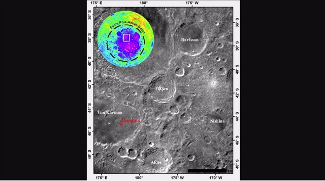 Posición del cráter Finsen en la cara oculta de la Luna