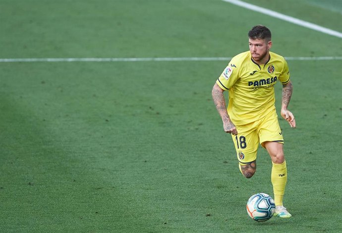 Alberto Moreno of Villarreal during the la La Liga Santander mach between Villarreal and SD Eibar at La Ceramica Stadium, on July 19, 2020 in Vila-real, Spain