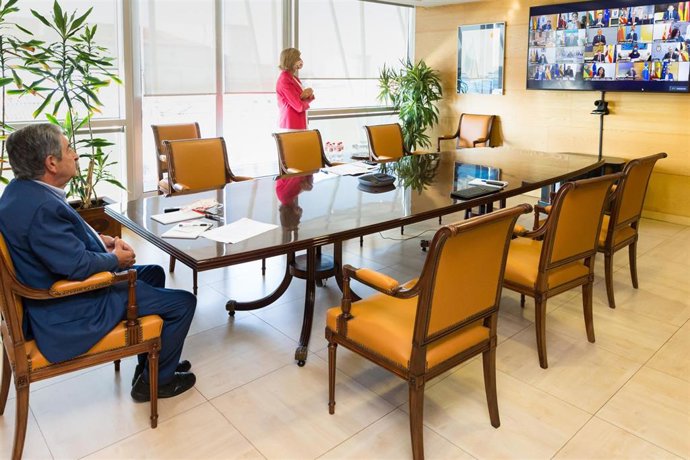 El presidente de Cantabria, Miguel Ángel Revilla, siguiendo la Conferencia de Presidentes telemática
