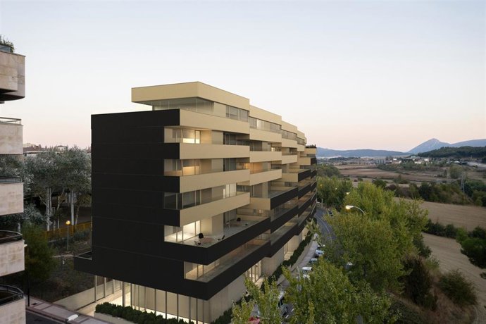 Recreación gráfica del bloque de viviendas en Barañáin