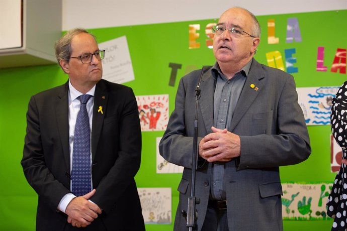 El presidente de la Generalitat, Quim Torra  y el conseller de Educación, Josep Bargalló