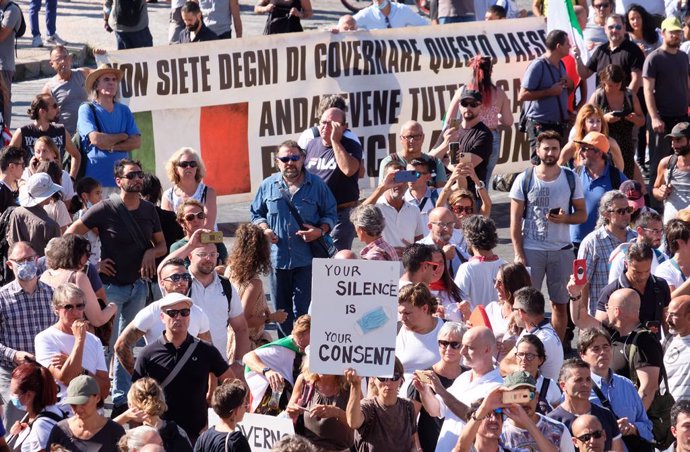 Protests against Coronavirus measures in Italy
