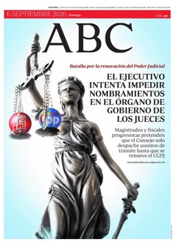 Portada ABC para el domingo 6 de septiembre de 2020.