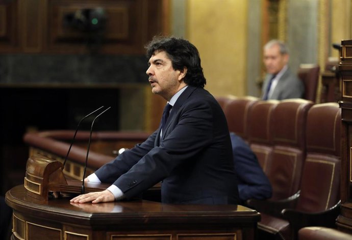 El diputado del PP Mario Garcés, en una intervención ante el Pleno del Congreso