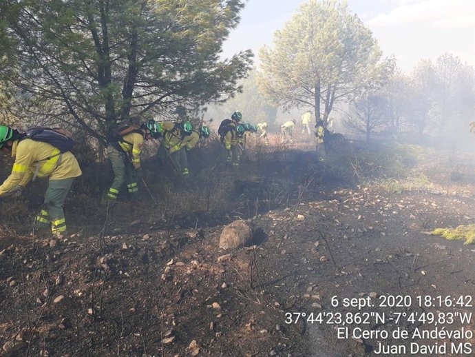 Incendio de Cabezas Rubias este domingo. 