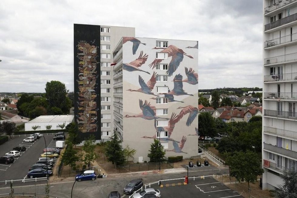 Mural realizado por el artista urbano Taquen