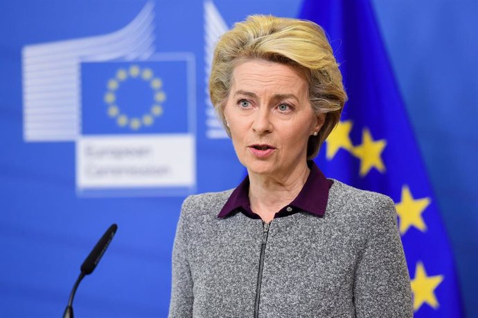 Ursula von der Leyen en una comparecencia en Bruselas