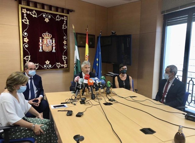 El ministro de Interior, Fernando Grande Marlaska, en rueda de prensa