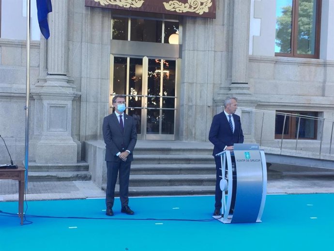 El vicepresidente primero de la Xunta, Alfonso Rueda, en la toma de posesión del nuevo Gobierno de Alberto Núñez Feijóo.