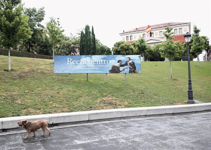 Ambiente exterior en el Museo del Prado el mismo día de la presentación de su reapertura