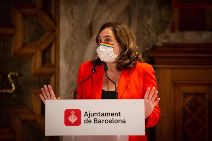La alcaldesa de Barcelona, Ada Colau, una rueda de prensa tras su reunión en el Ayuntamiento de Barcelona, Catalunya (España), a 7 de septiembre de 2020.