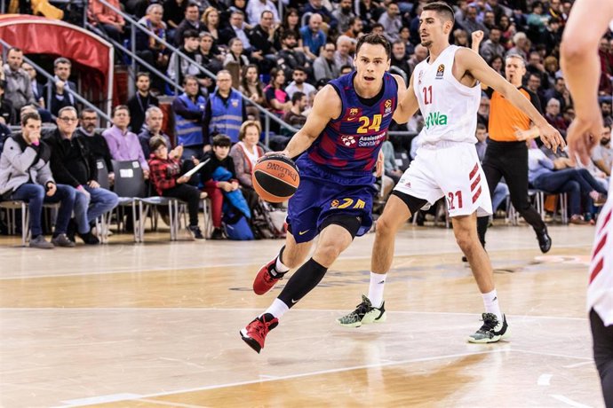 Kyle Kuric en un encuentro de Euroliga entre el Bara y el Bayern Múnich
