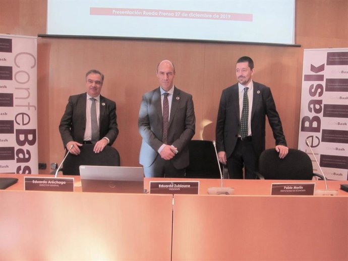 AMP.-Confebask rebaja tres décimas el crecimiento del PIB vasco para 2019, hasta el 2,2%, y fija en un 1,9% el de 2020