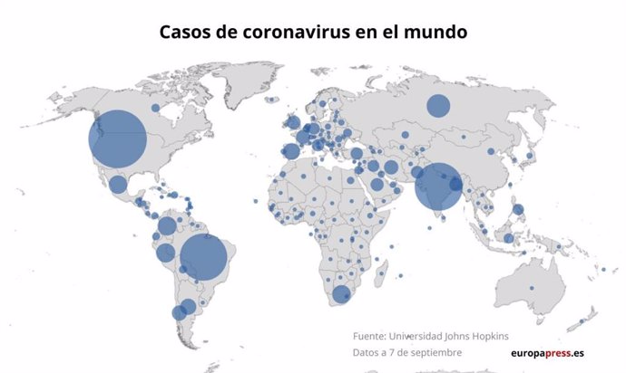 Coronavirus.- El último balance de casos del coronavirus en Latinoamérica y el r