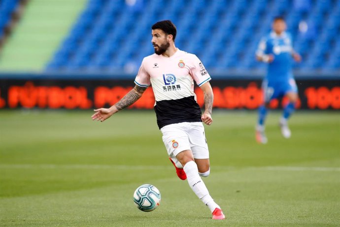 Gonzalo "Pipa" Avila of Espanyol in action during the spanish league, LaLiga, football match played between Getafe CF and RCD Espanyol de Barcelona at Coliseum Alfonso Perez Stadium on June 16, 2020 in Getafe, Madrid, Spain