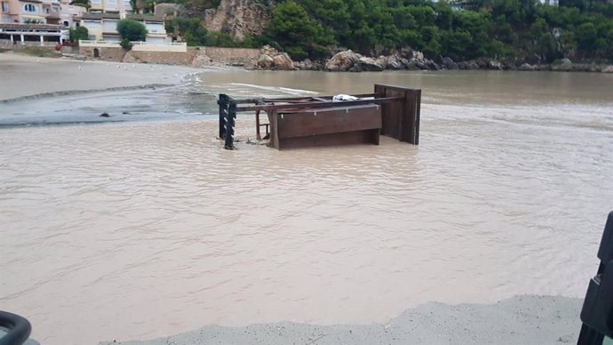Daños por la tormenta en Mallorca este lunes.