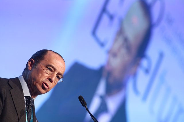 El presidente de International Airlines Group (IAG), Antonio Vázquez Romero, durante su intervención en la inauguración del X Foro Exceltur, en IFEMA /Madrid (España), a 21 de enero de 2020.