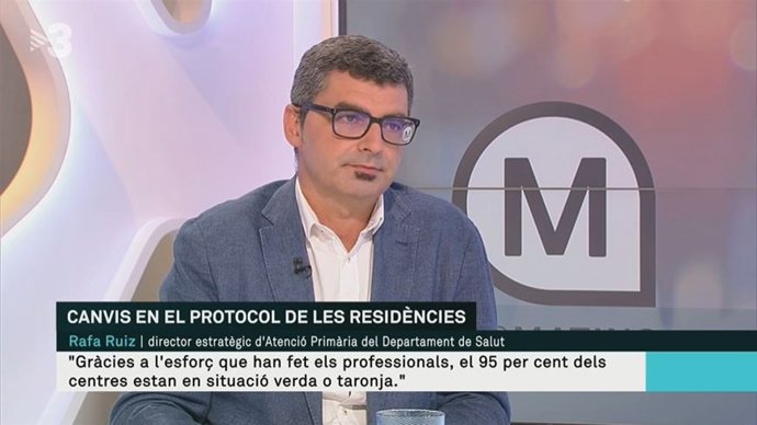 El director estratégico de la Atención Primaria de la Conselleria de Salud de la Generalitat, Rafa Ruiz, durante la entrevista del programa 'Els Matins' de TV3 este martes 8 de septiembre.