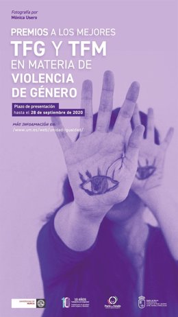 Cartel que anuncia los premios a los mejores trabajos universitarios en materia de violencia de género