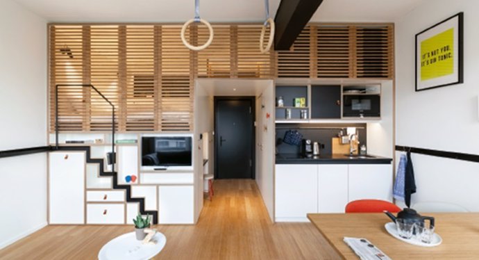 Habitación del Hotel Zoku Amsterdam, el primer híbrido entre oficina y hotel